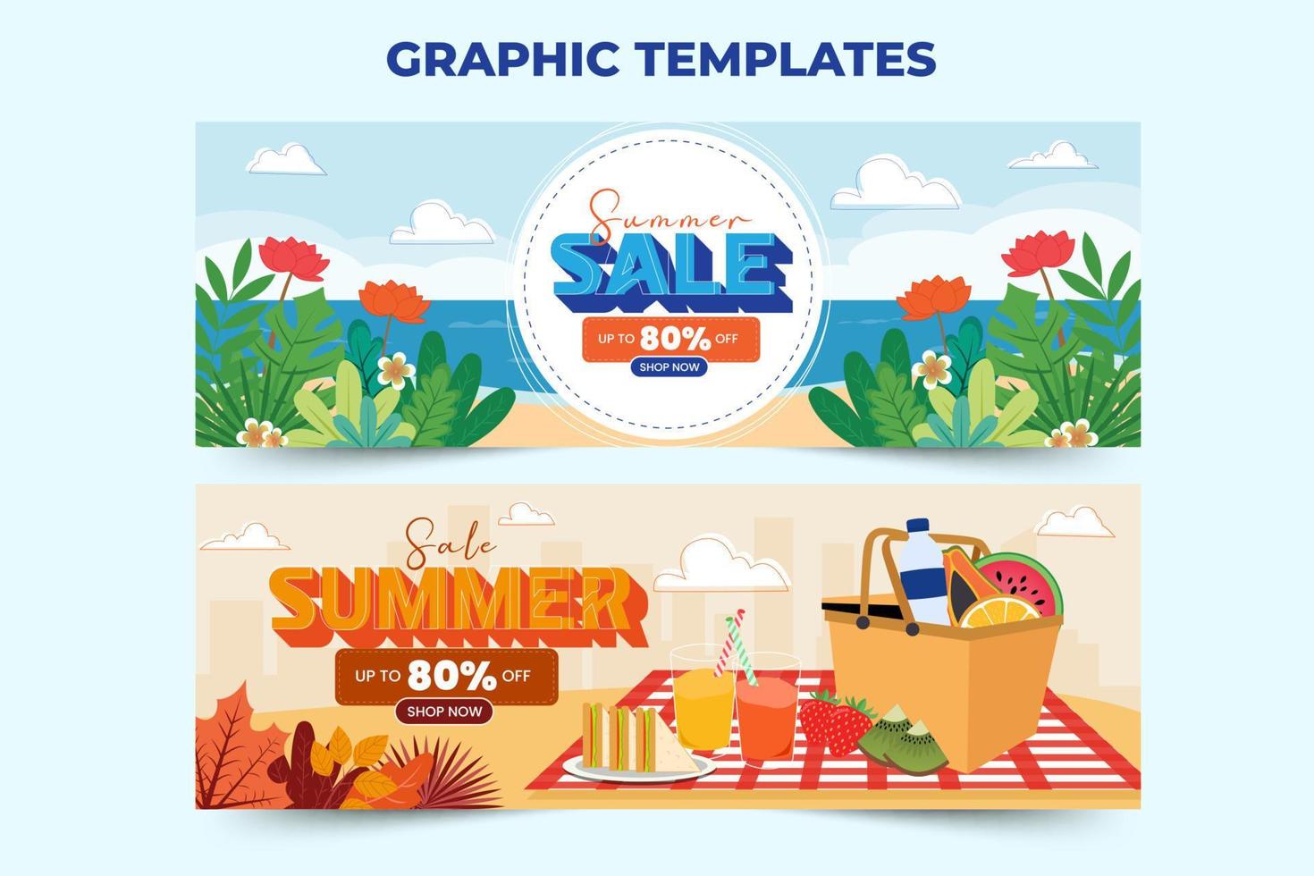 plantilla gráfica de venta de verano fácil de personalizar diseño simple y elegante vector