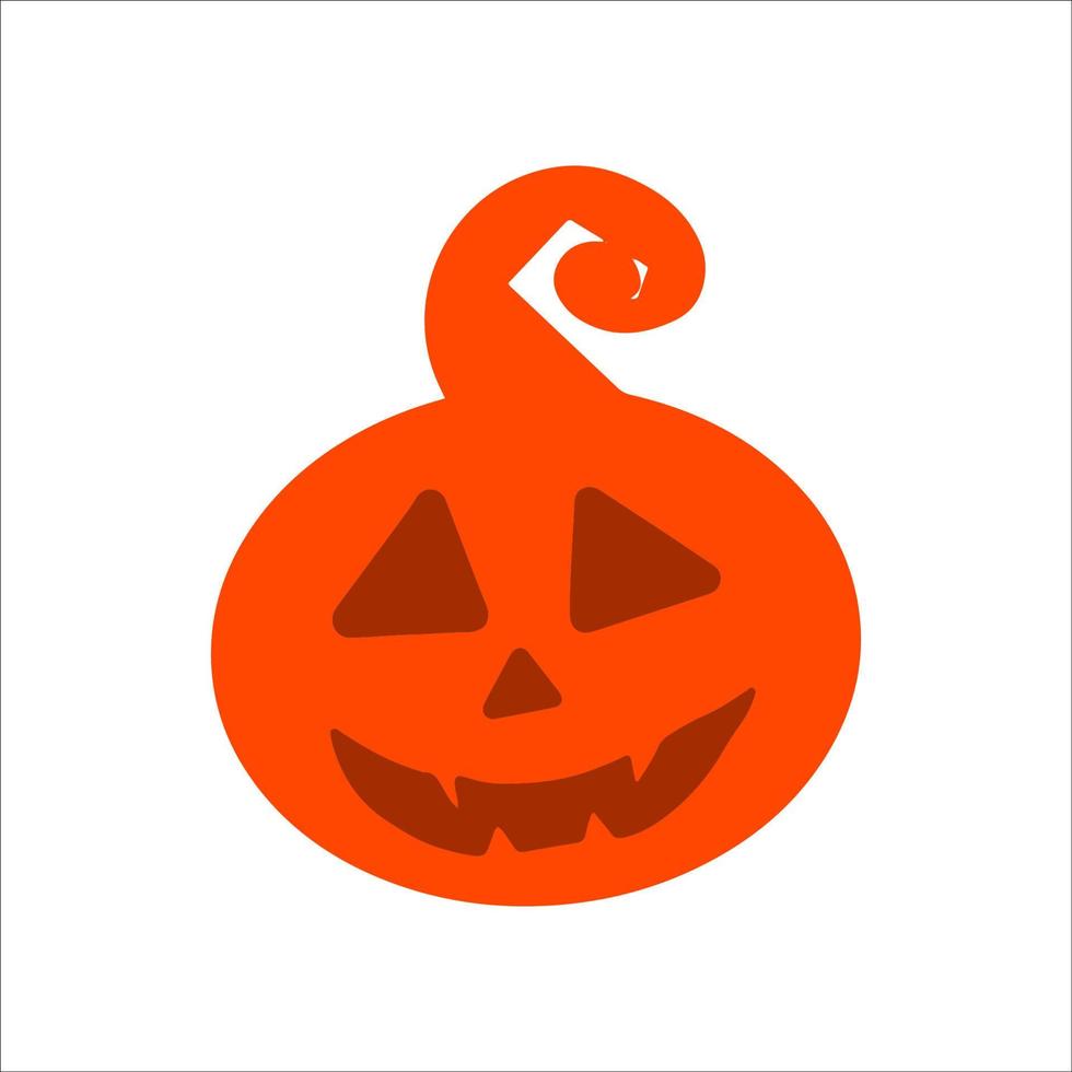 vector clipart de calabaza de halloween aislado en icono de fondo blanco. ilustración graciosa y linda para diseño de temporada, textil, decoración de sala de juegos para niños o tarjeta de felicitación. impresiones dibujadas a mano y garabatos.