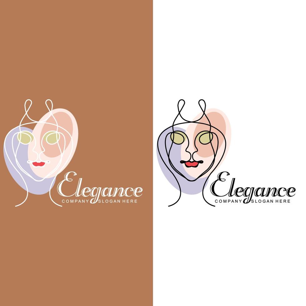 Beauty Woman Logo Design, Hair Care Salon Vector Illustration