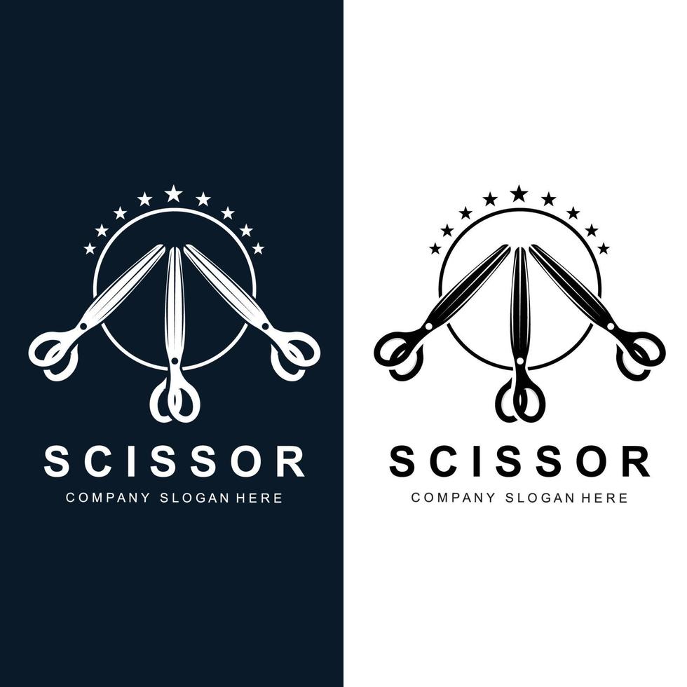 Barber tool scissors logo icon background symbol vector