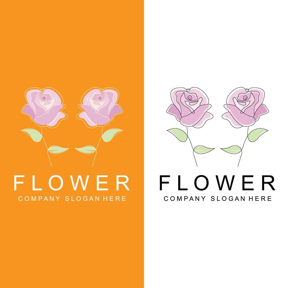 diseño de logotipo floral, icono de línea de estilo de ilustración vectorial ilustraciones abstractas vector