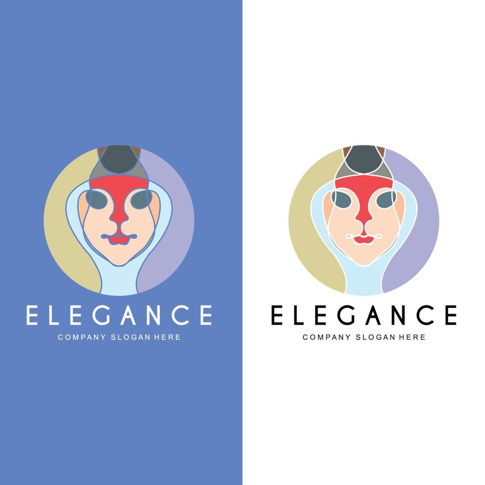 Beauty Woman Logo Design, Hair Care Salon Vector Illustration
