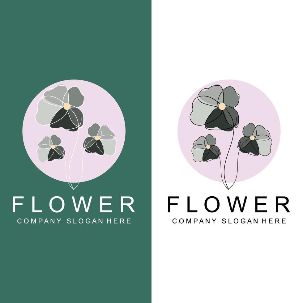 diseño de logotipo floral, icono de línea de estilo de ilustración vectorial ilustraciones abstractas vector