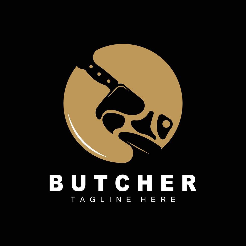 Butcher logo design, Knife Cutting Tool Vector Template, Product Brand Illustration