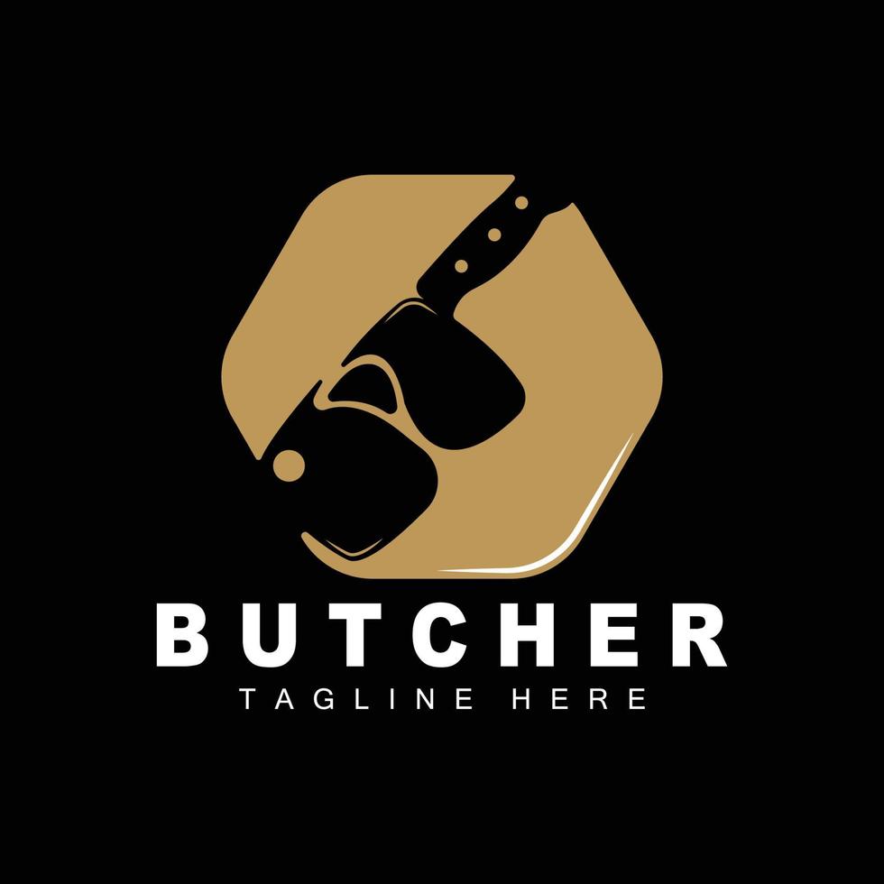 Butcher logo design, Knife Cutting Tool Vector Template, Product Brand Illustration