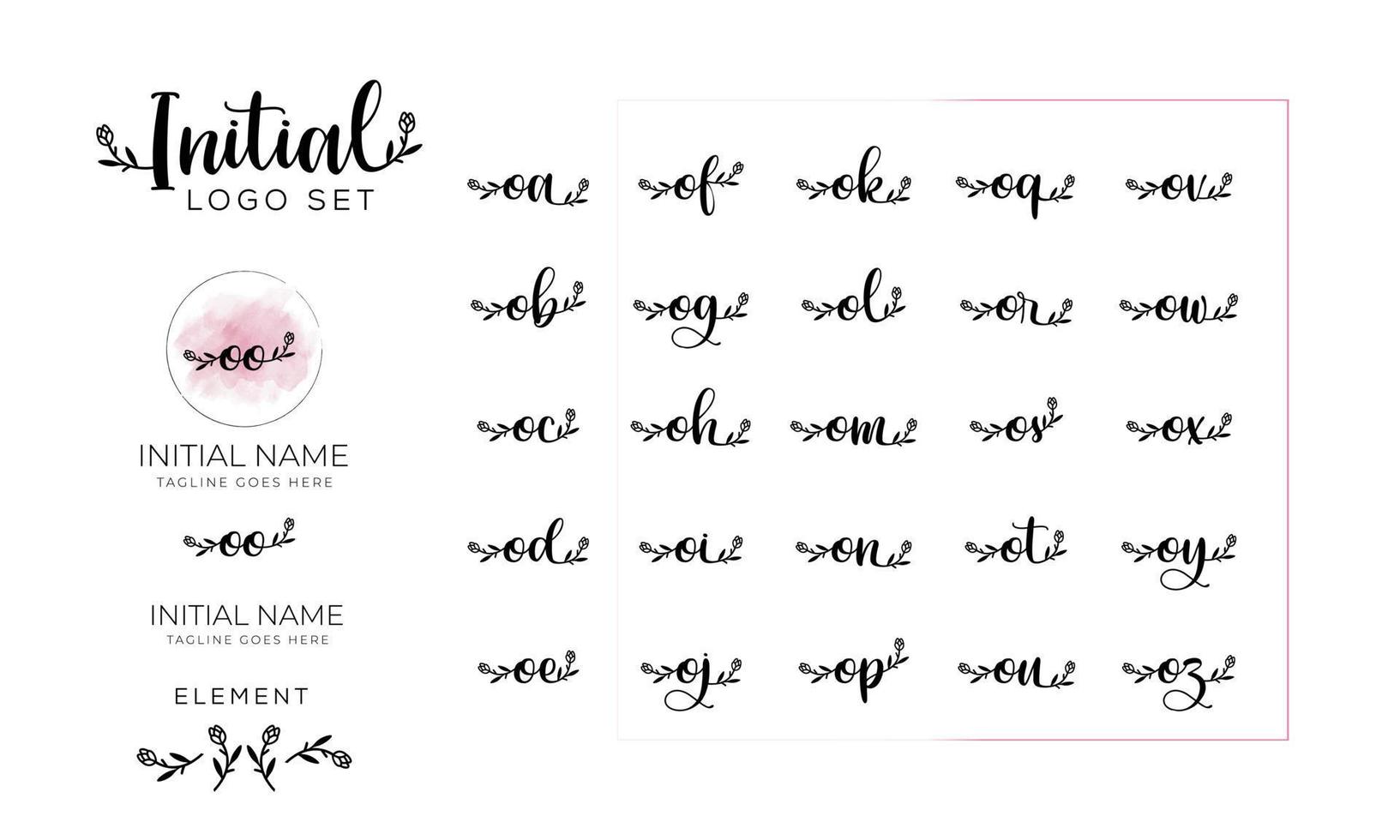 Feminine initial letter logo collection. vector illustration