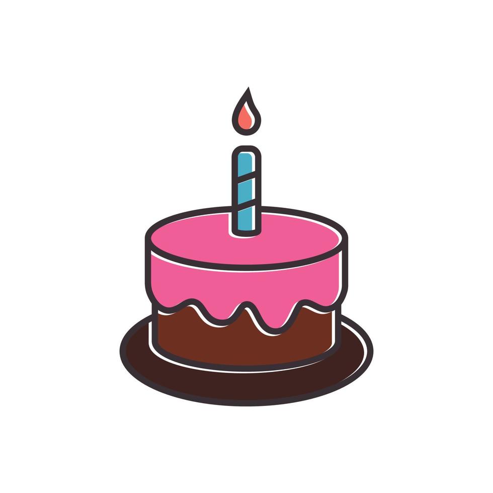 birthday cake icon vector illustration, birthday cake with candle vector illustration