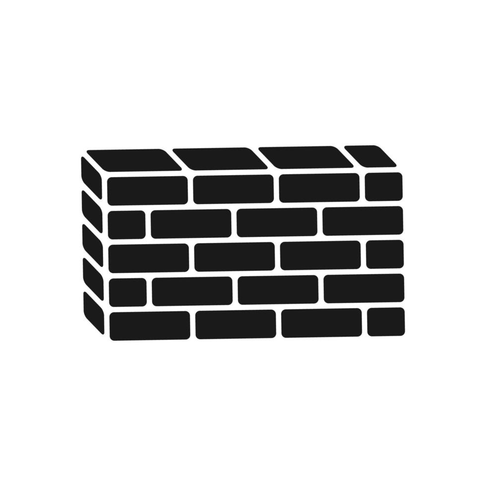 brick wall icon vector illustration in trendy flat design