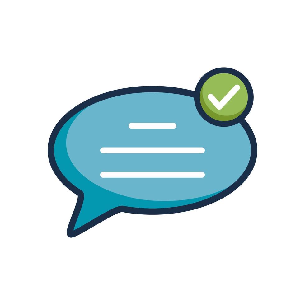 colorful bubble speech icon in trendy flat style vector