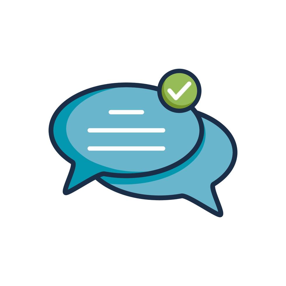 colorful bubble speech icon in trendy flat style vector