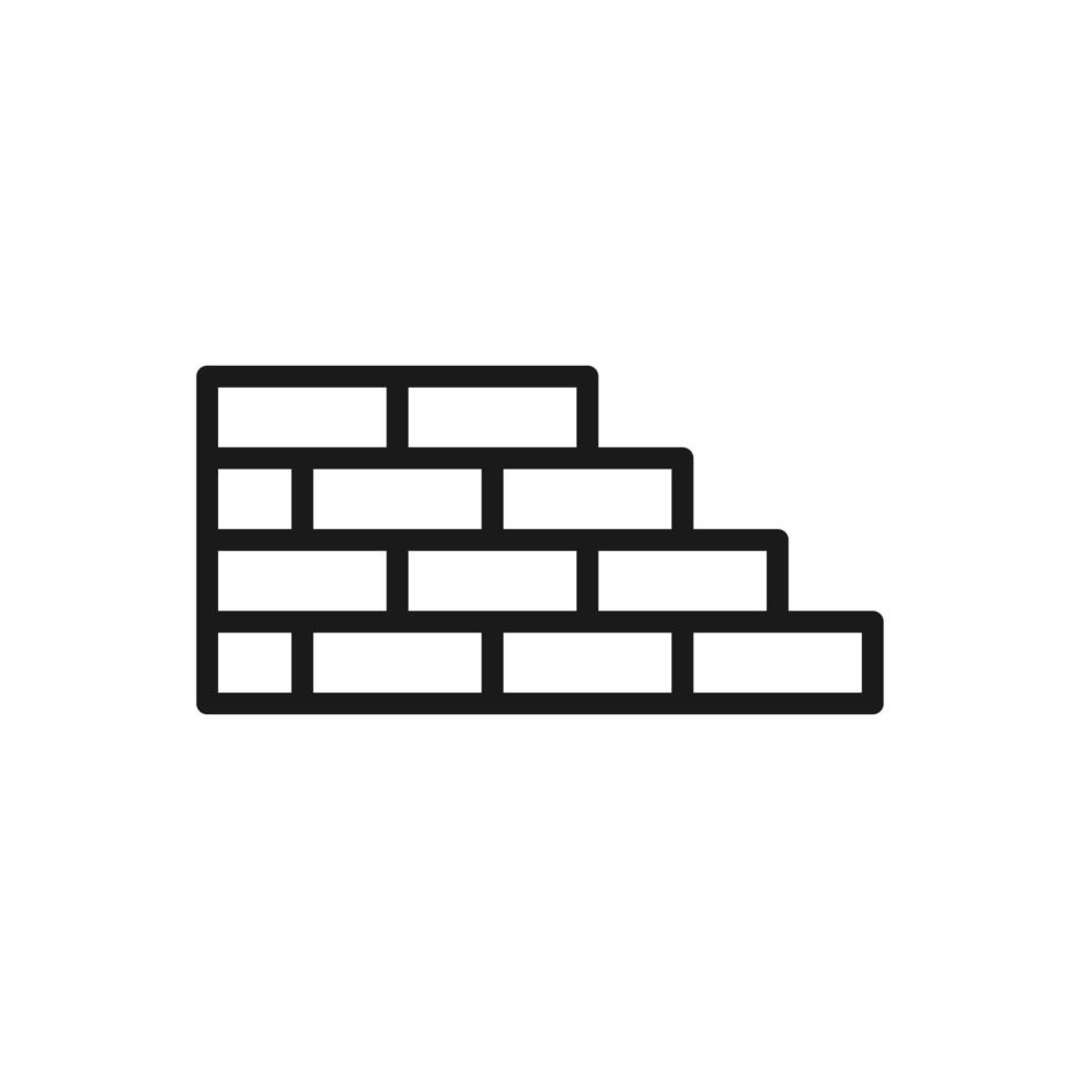 brick wall icon vector illustration in trendy flat design