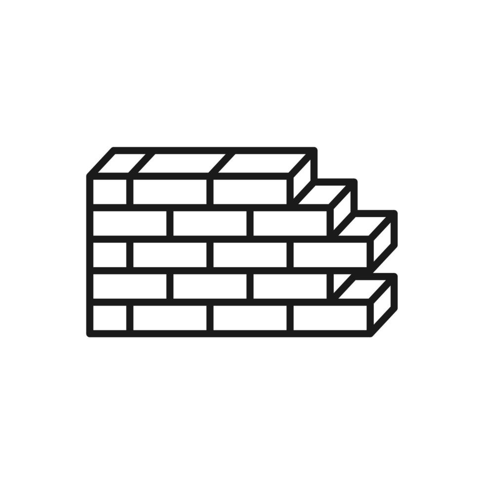 brick wall icon vector illustration in trendy flat design