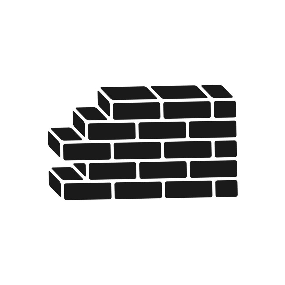 brick wall icon vector illustration in trendy flat design
