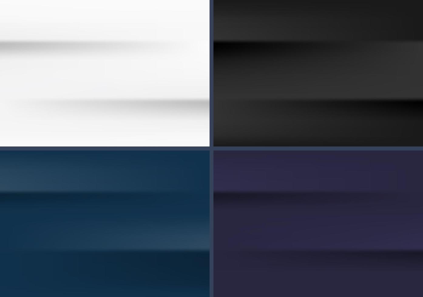 Set of white, black, blue, purple paper folded background and texture vector