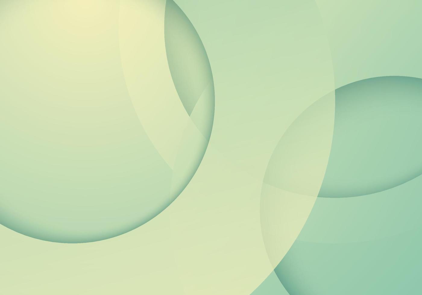 Abstract 3D green pastel color geometric circles shapes layer paper cut background vector