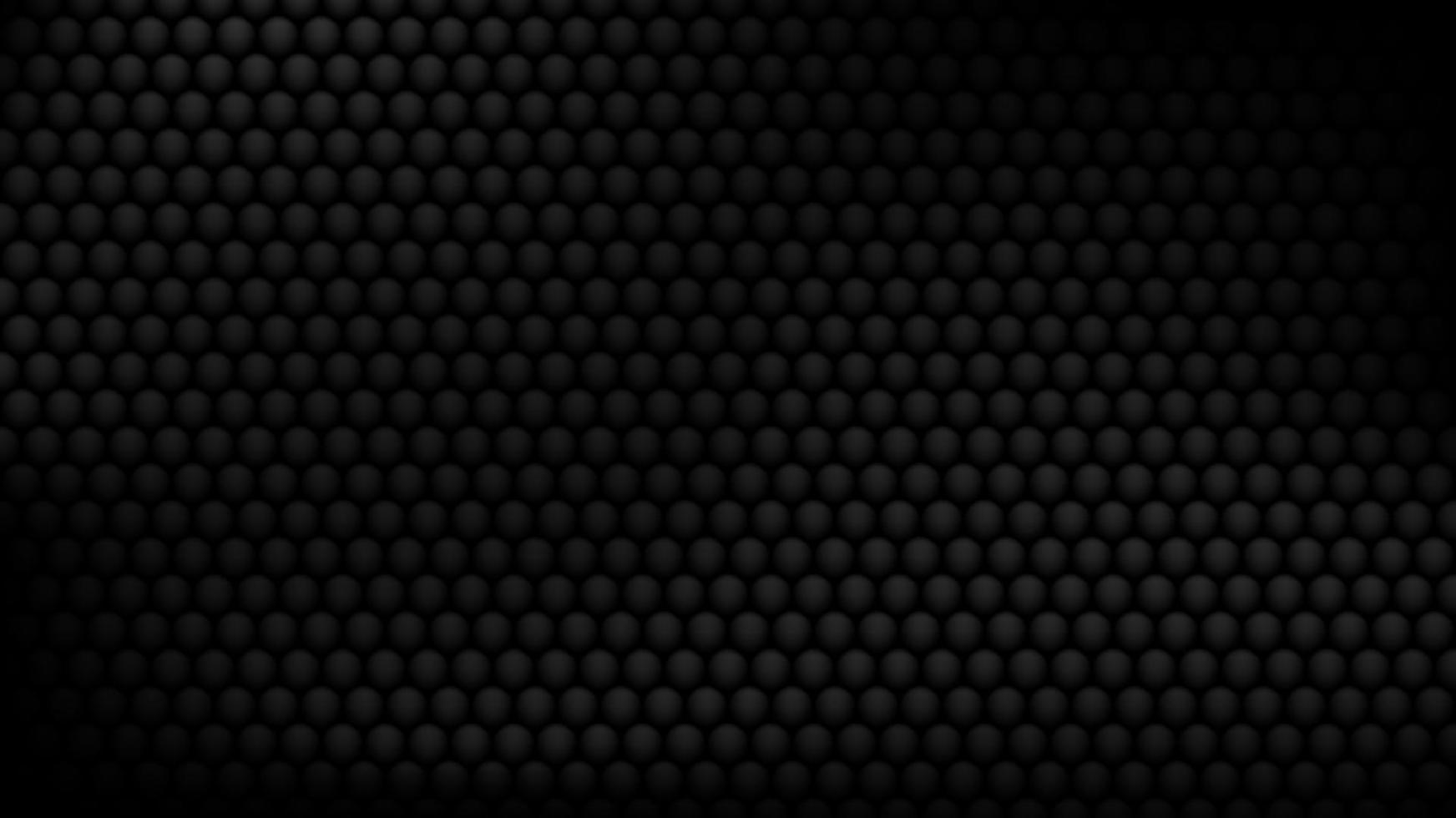 Abstract 3D black circles embossed pattern on dark background and texture vector