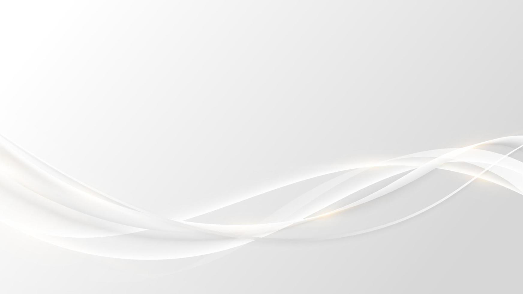 concepto de lujo abstracto cinta blanca líneas curvas con efecto de iluminación sobre fondo limpio vector