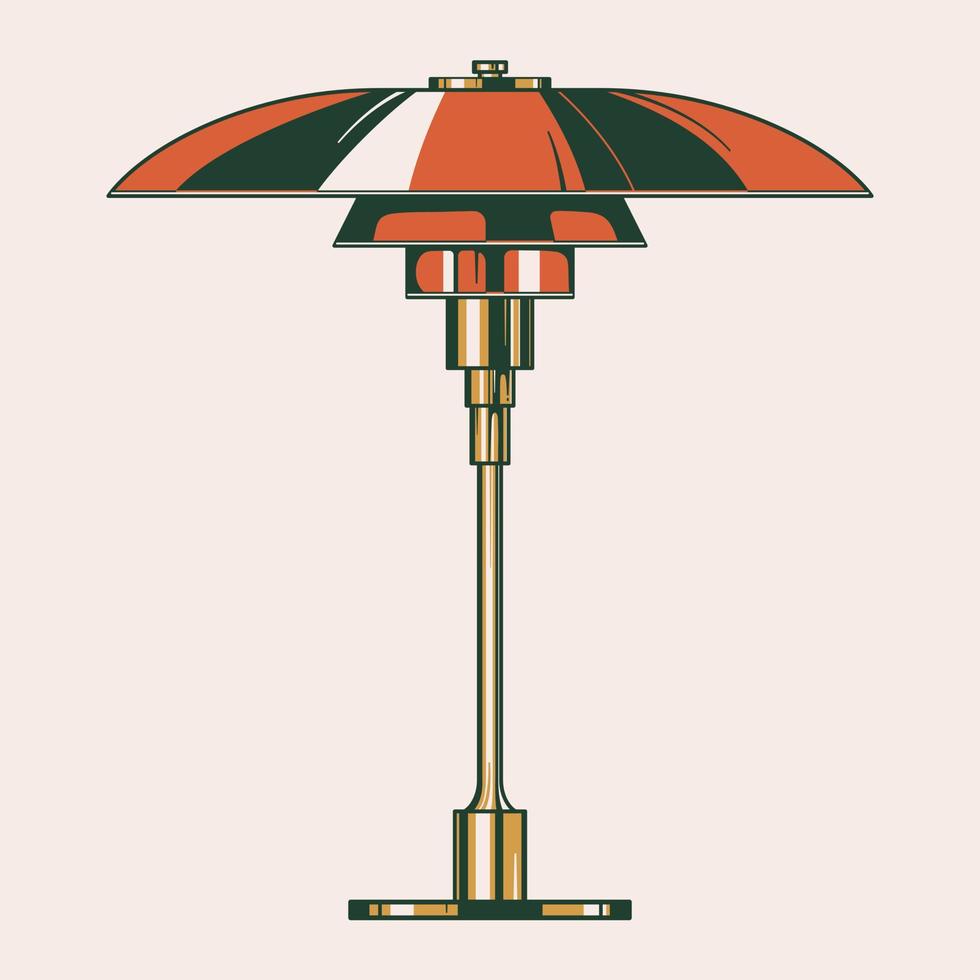 Vintage Retro Lamp Illustration Icon Design Vector Print