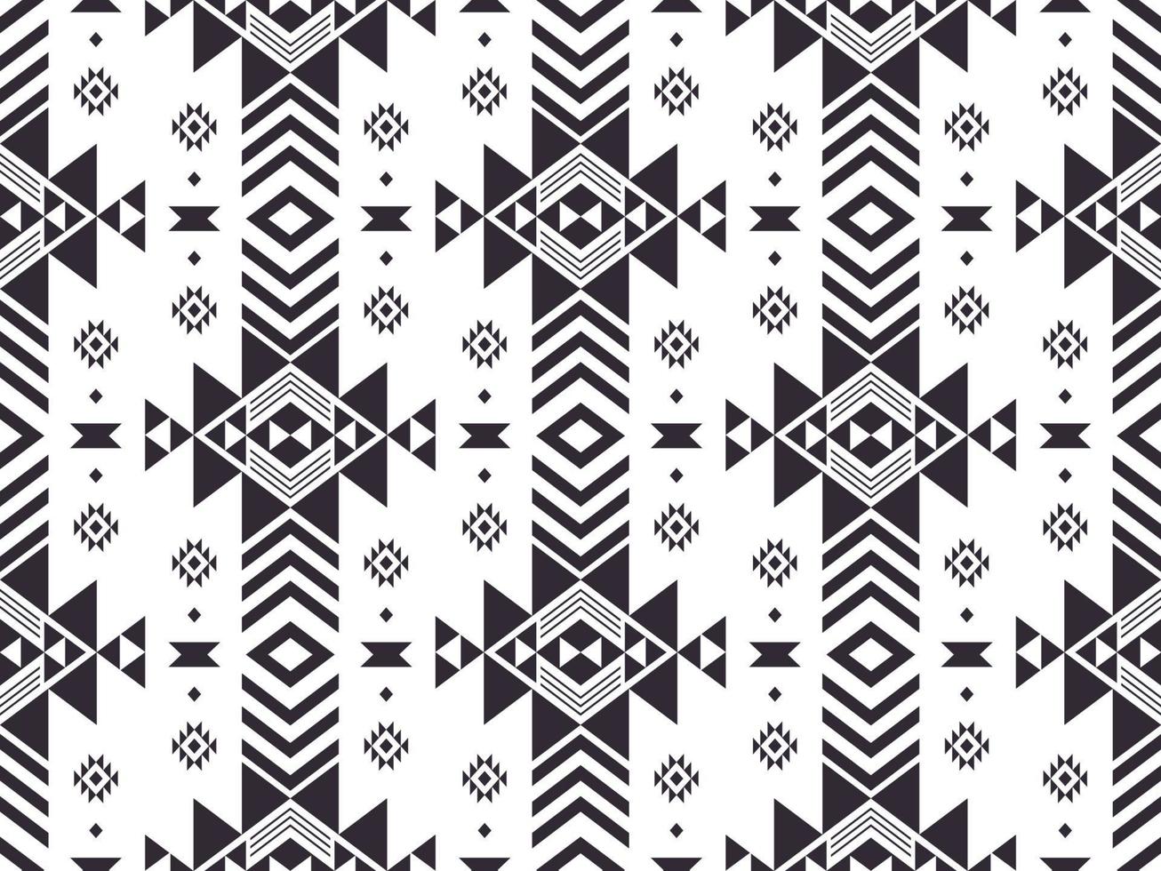 Ethnic geometric pattern. Southwest aztec geometric shape black and white color seamless pattern background. Use for fabric, textile, ethnic interior decoration elements, upholstery, wrapping. vector