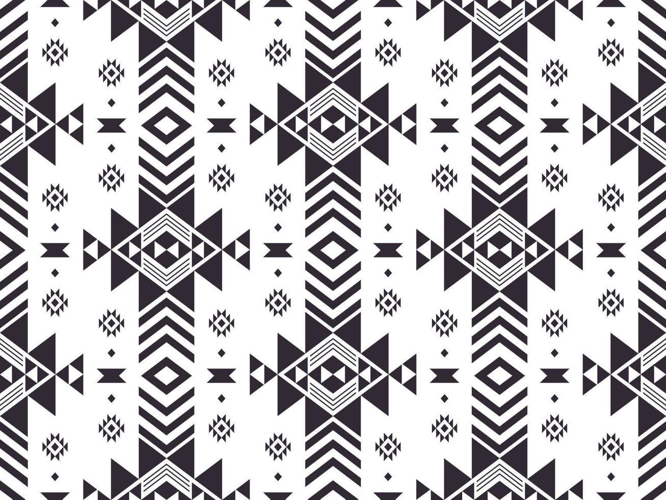 Ethnic geometric pattern. Southwest aztec geometric shape black and white color seamless pattern background. Use for fabric, textile, ethnic interior decoration elements, upholstery, wrapping. vector