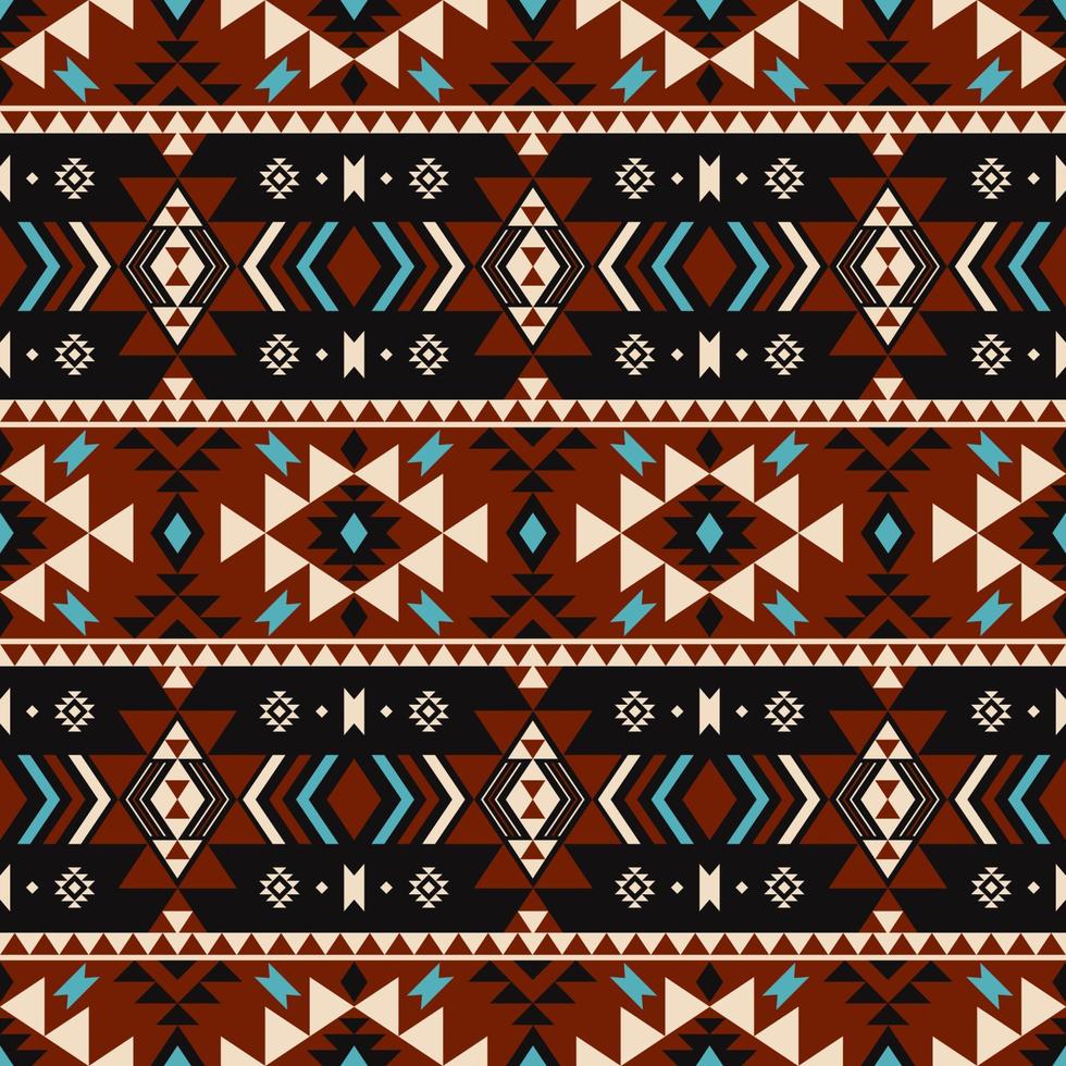 patrón geométrico étnico. suroeste azteca forma geométrica vintage patchwork sin costuras patrón de fondo. uso para telas, textiles, elementos de decoración de interiores étnicos, tapicería, envoltura. vector