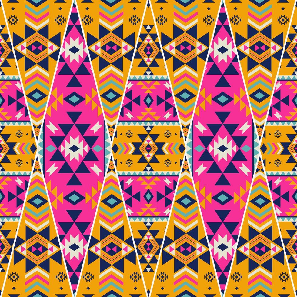 Abstract geometric patchwork pattern. Ethnic southwest aztec geometric colorful patchwork seamless pattern background. Use for fabric, ethnic interior decoration elements, upholstery, wrapping. vector
