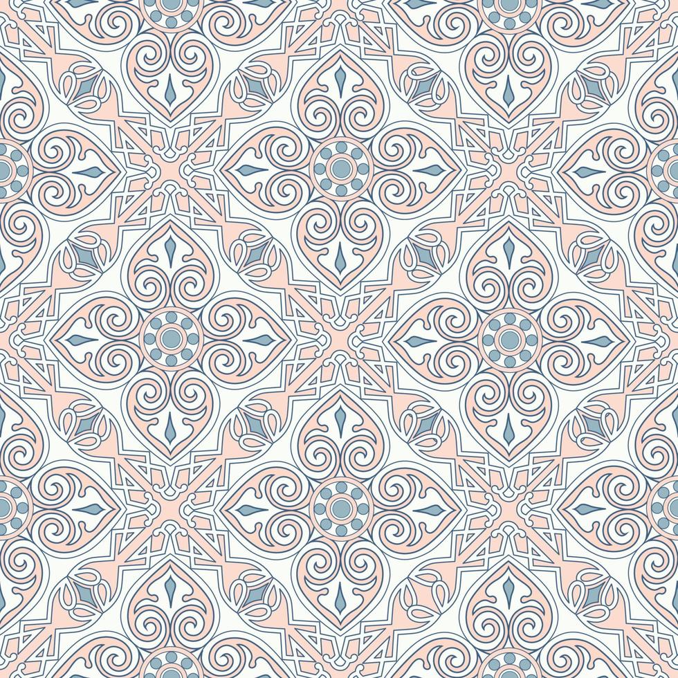 Seamless pattern with floral asian ornament. Abstract ornamental texture. Artistic diagonal flourish tile background in arab orient style vector
