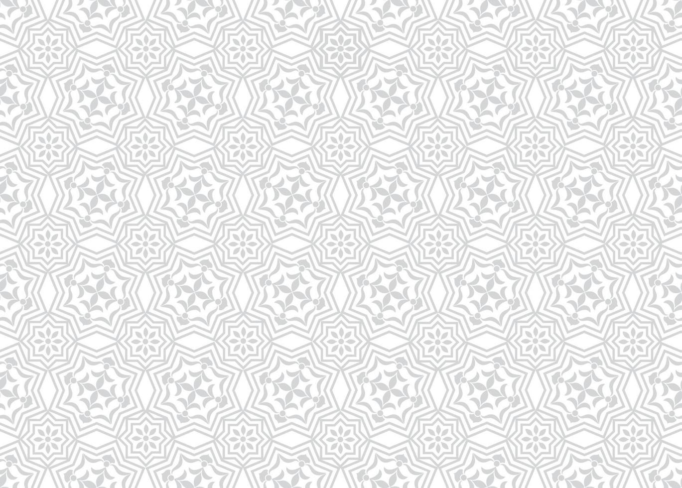 Abstract mosaic seamless pattern. Stylish floral line arab ornament in geometric muslim style vector