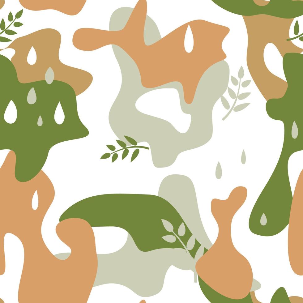 Autumn leaves seamless pattern. Fall leaf nature icons over white background. Flourish nature summer garden leaves texture vector