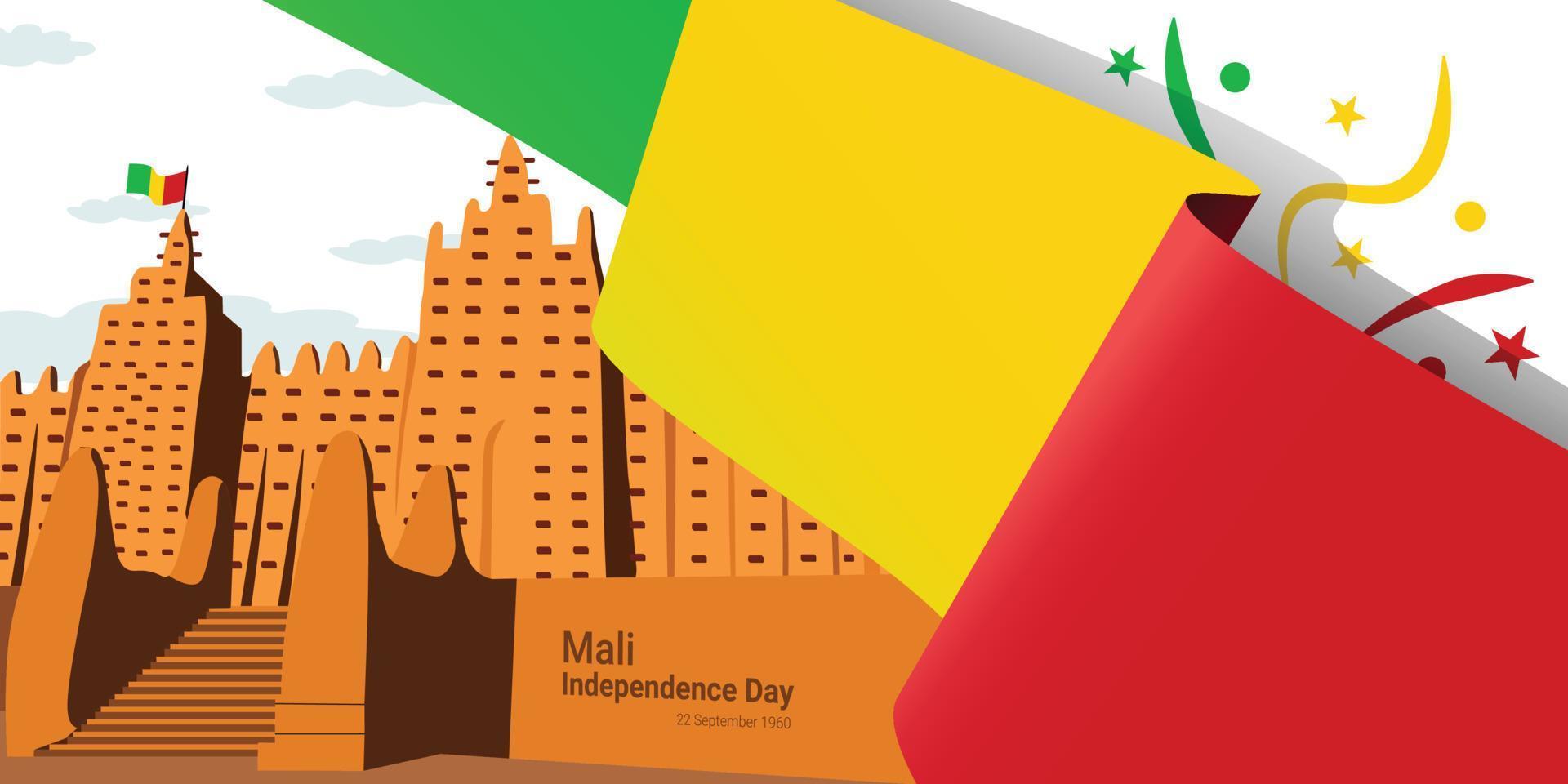 The official flag of Mali Bissau to celebrate independence day vector
