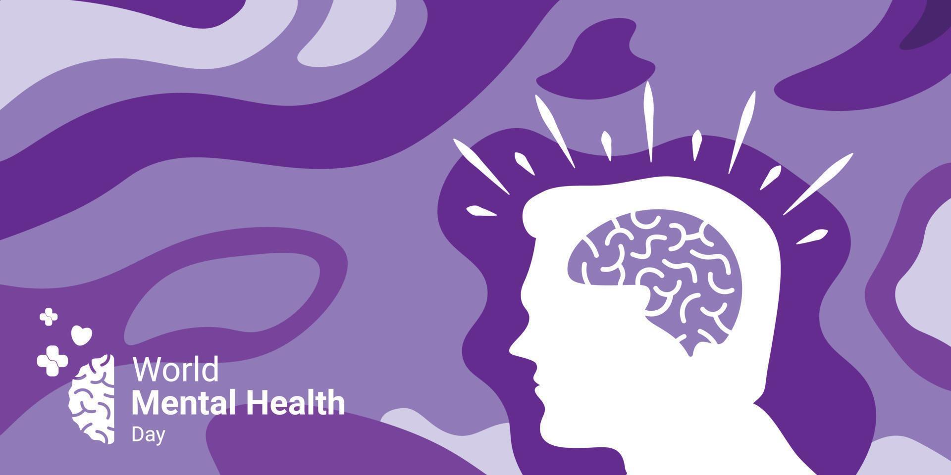 commemorating world mental health day, with the concept of men who are in need of mental health vector