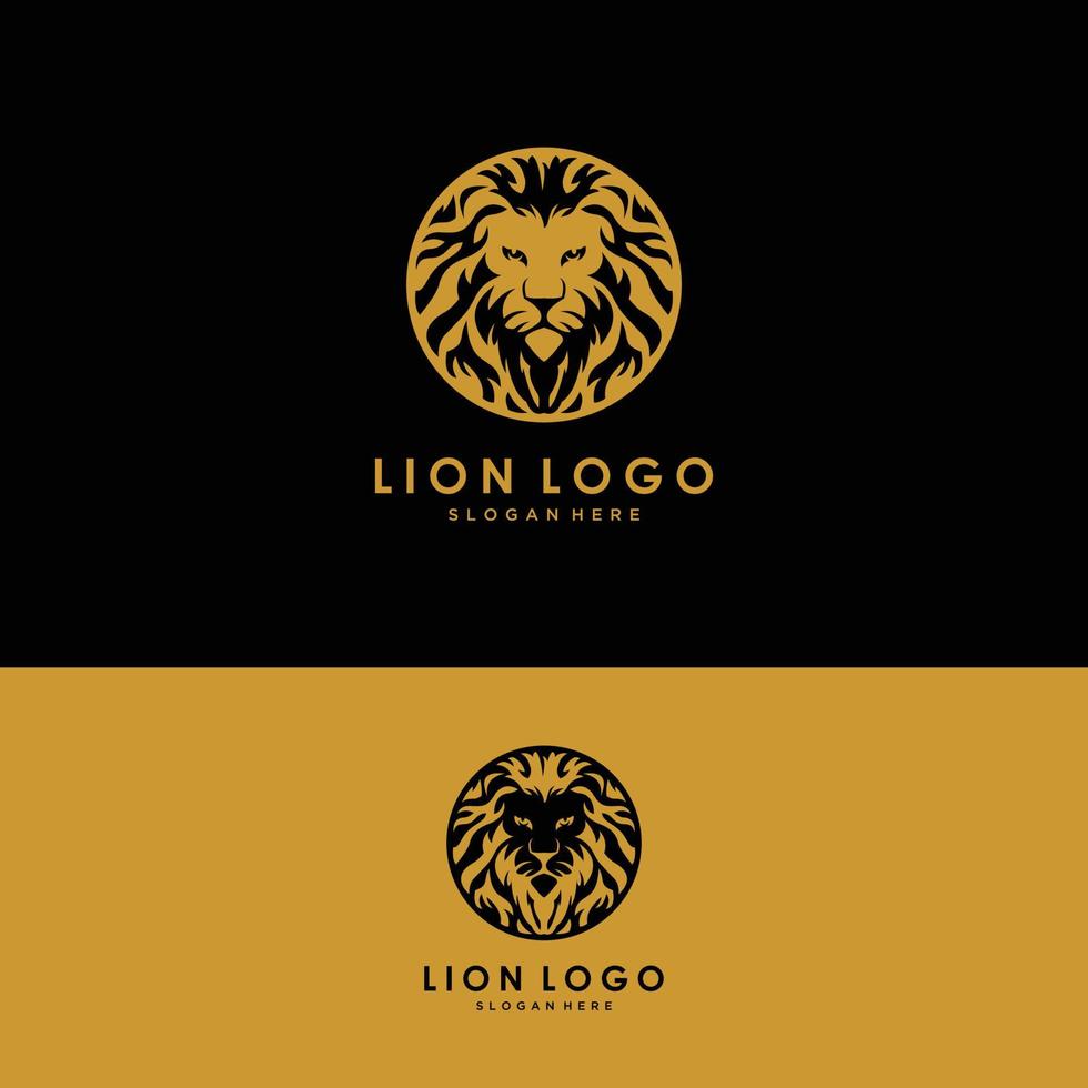 logotipo de cabeza de león vector