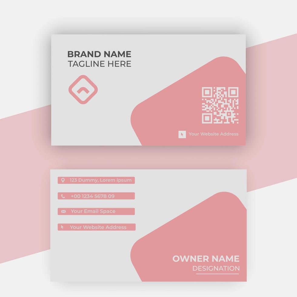 Simple, Clean, Elegant and Professional Business Card Template in Pink vector