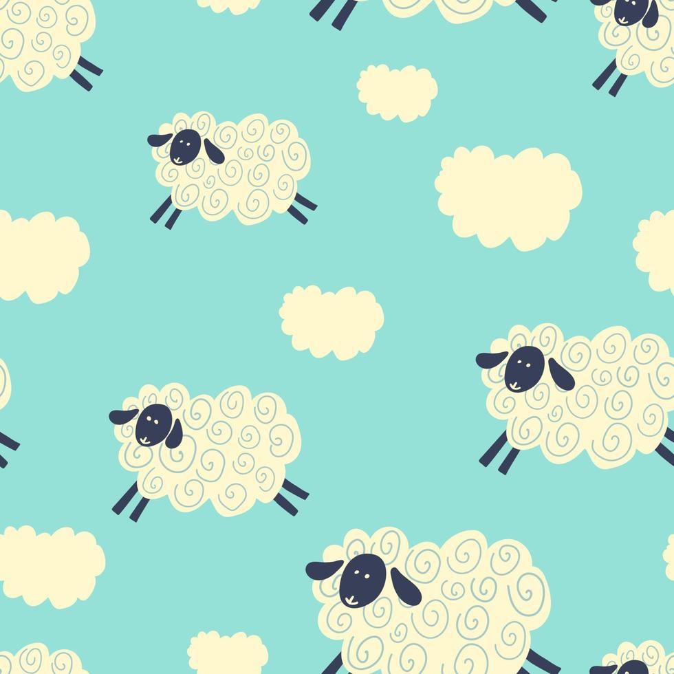 Cloud sheep. seamless pattern. children's print vector
