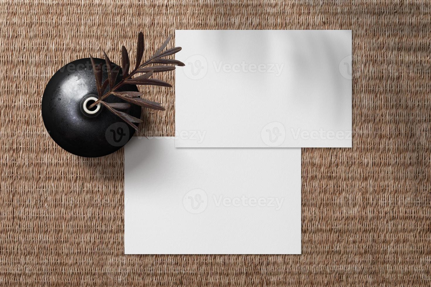 Postcard and Invitation card mockup template photo