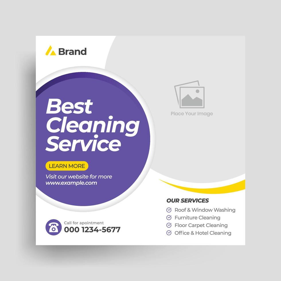 Best cleaning service social media post vector template