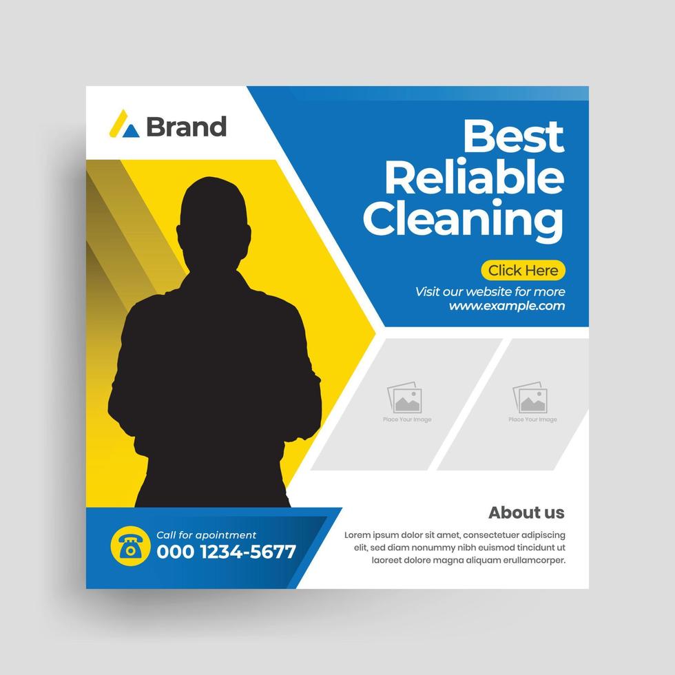 Best cleaning service social media post vector template