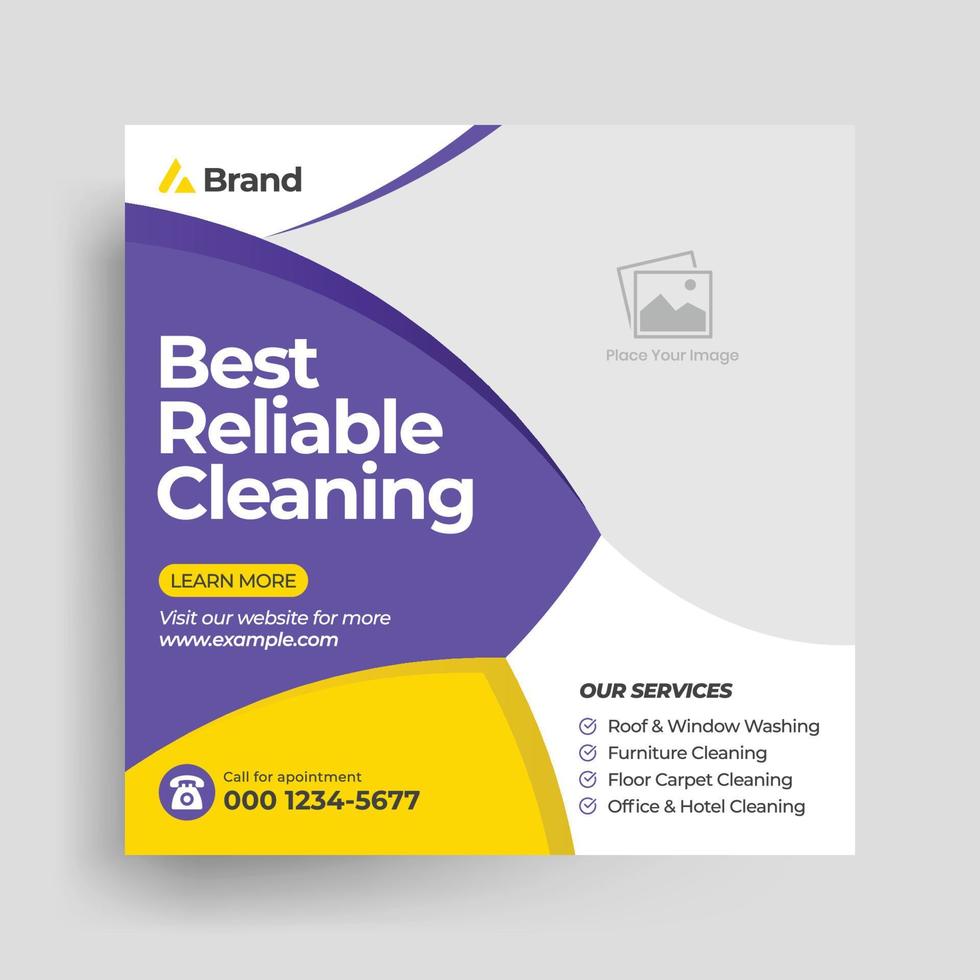 Best cleaning service social media post vector template