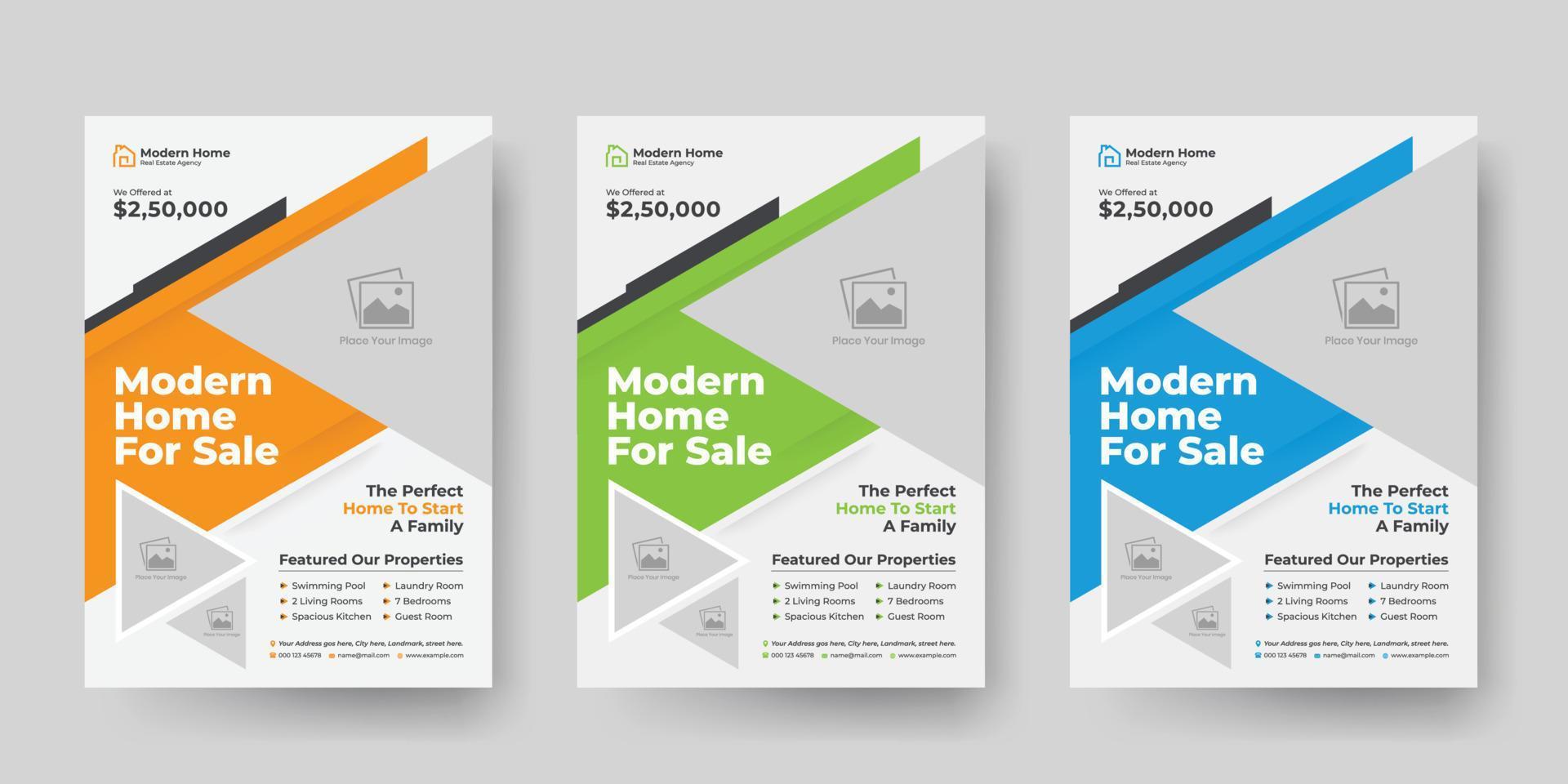 Elegant real estate business flyer design template vector