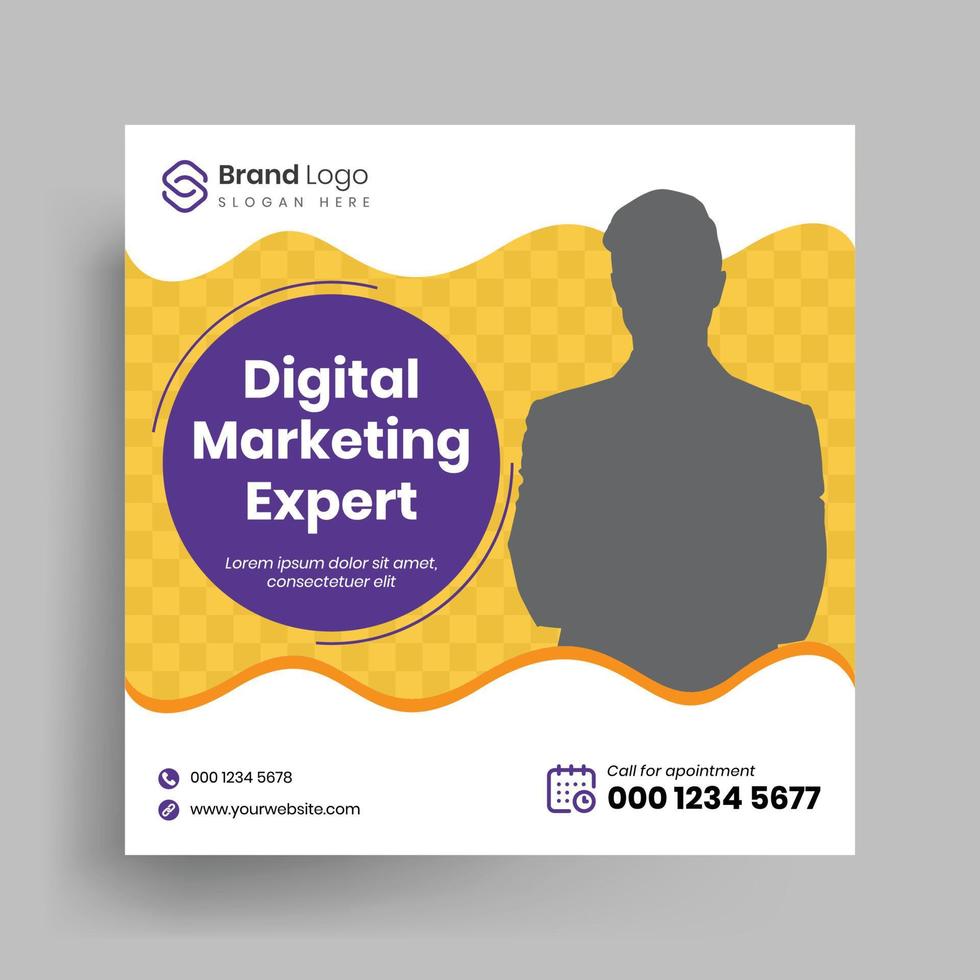 digital marketing social media post, business marketing post banner template vector