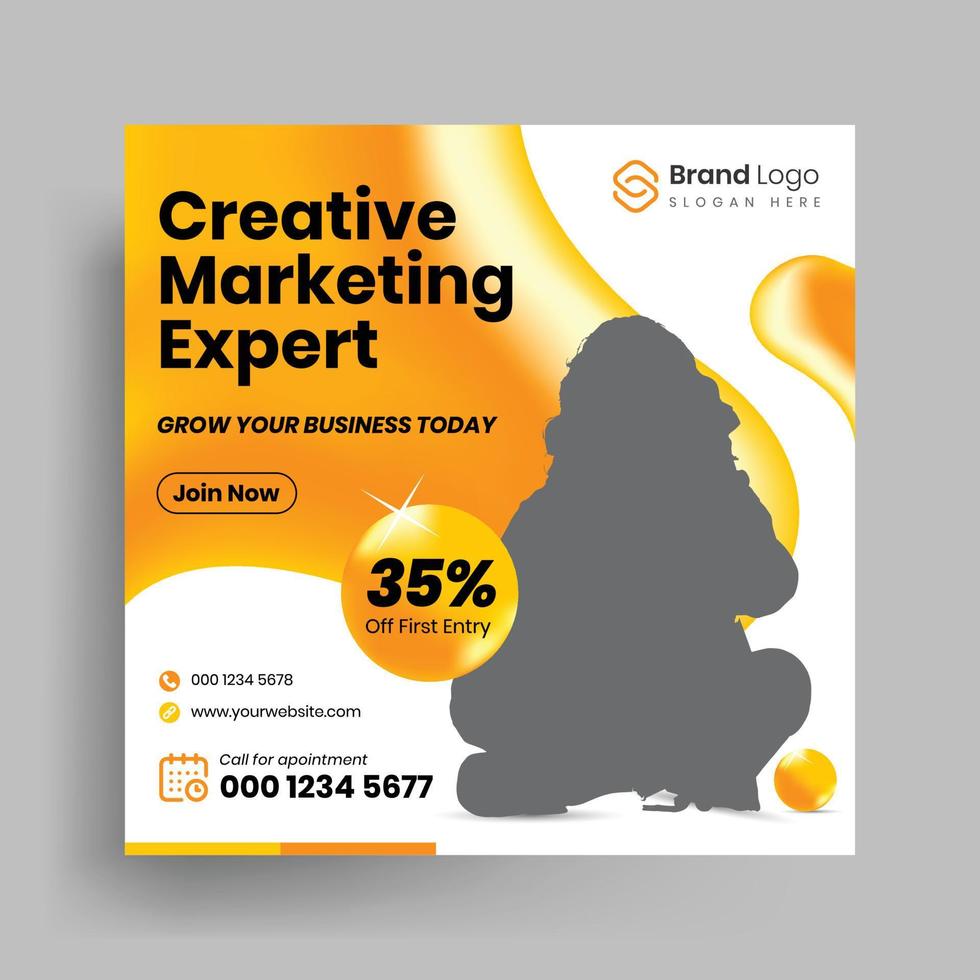 digital marketing social media post, business marketing post banner template vector
