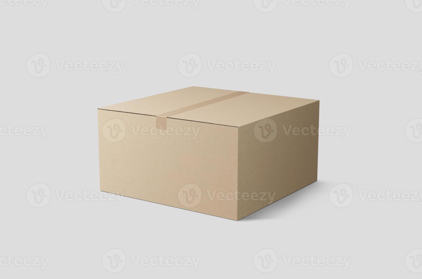 Delivery cardboard box mockup photo