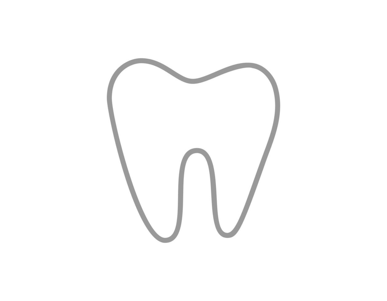 icono del logotipo del diente para la plantilla de diseño de atención dental de dentista o estomatología. símbolo de contorno de línea negra aislado vectorial para clínica de odontología o centro médico y paquete de pasta de dientes vector