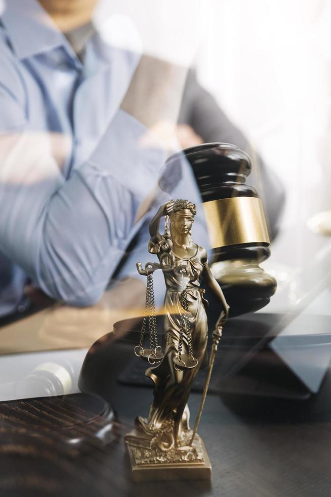 Lawsuit and justice concept, Lawyer working with partner at law photo