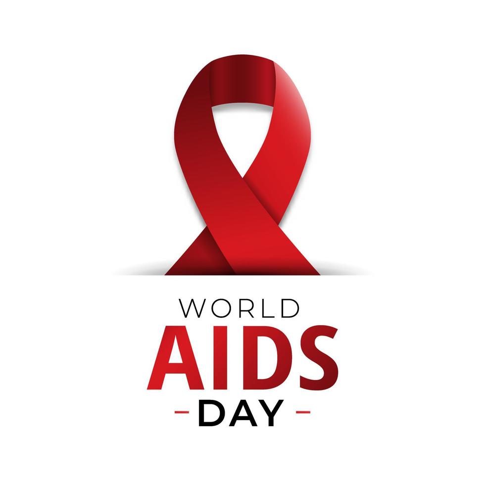 World AIDS day. Realistic Red Ribbon Awareness Day vector