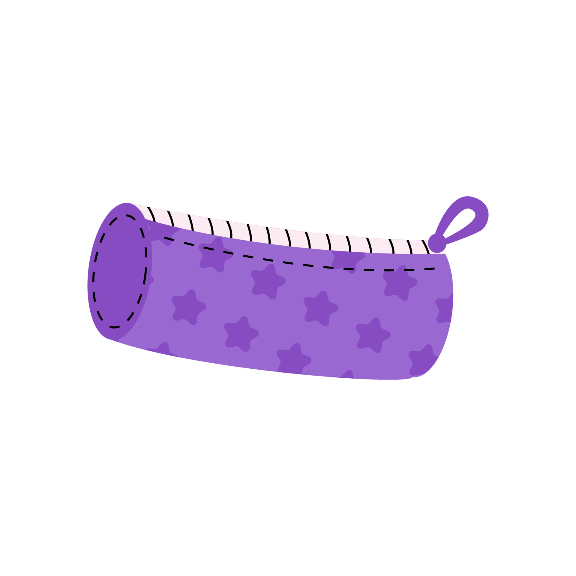 Cute purple pencil case with stars of September 1, go to school. Supplies  case. Children's cute stationery subjects. Back to school, college,  education, study. 11568969 Vector Art at Vecteezy