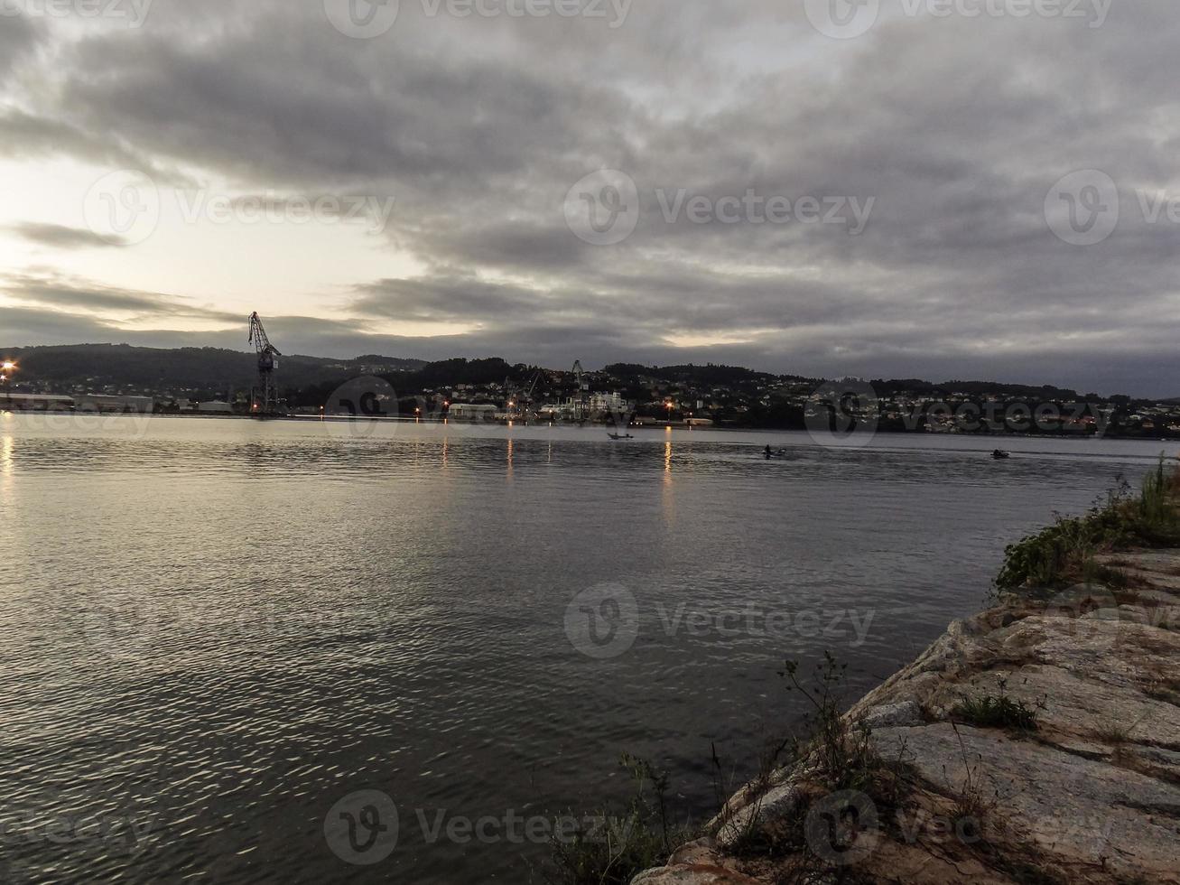 amanecer en la ria de ferrol foto