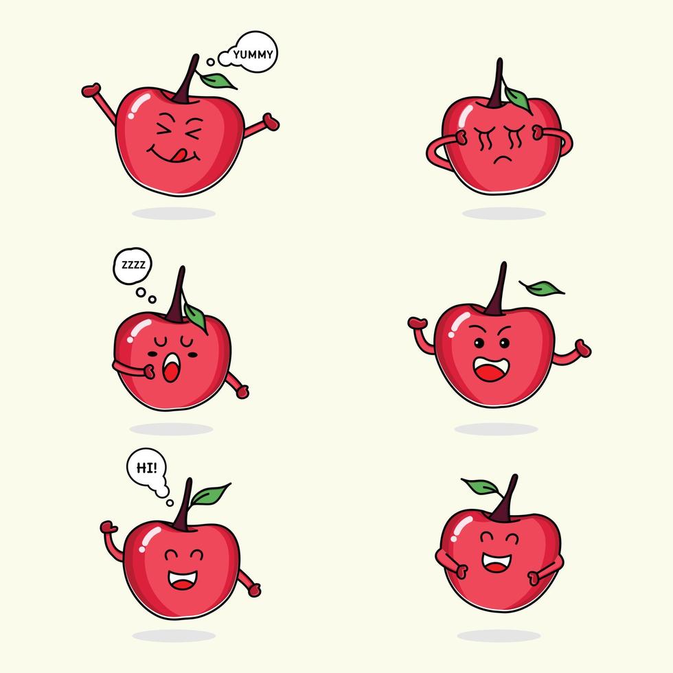 Cherry mascot character set. Fruit vector illustration 11569248 Vector