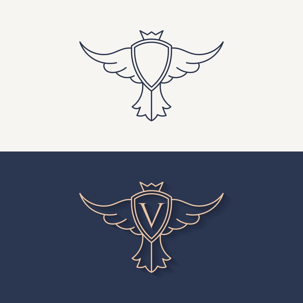 Minimal line art bird logo. - Vector. vector