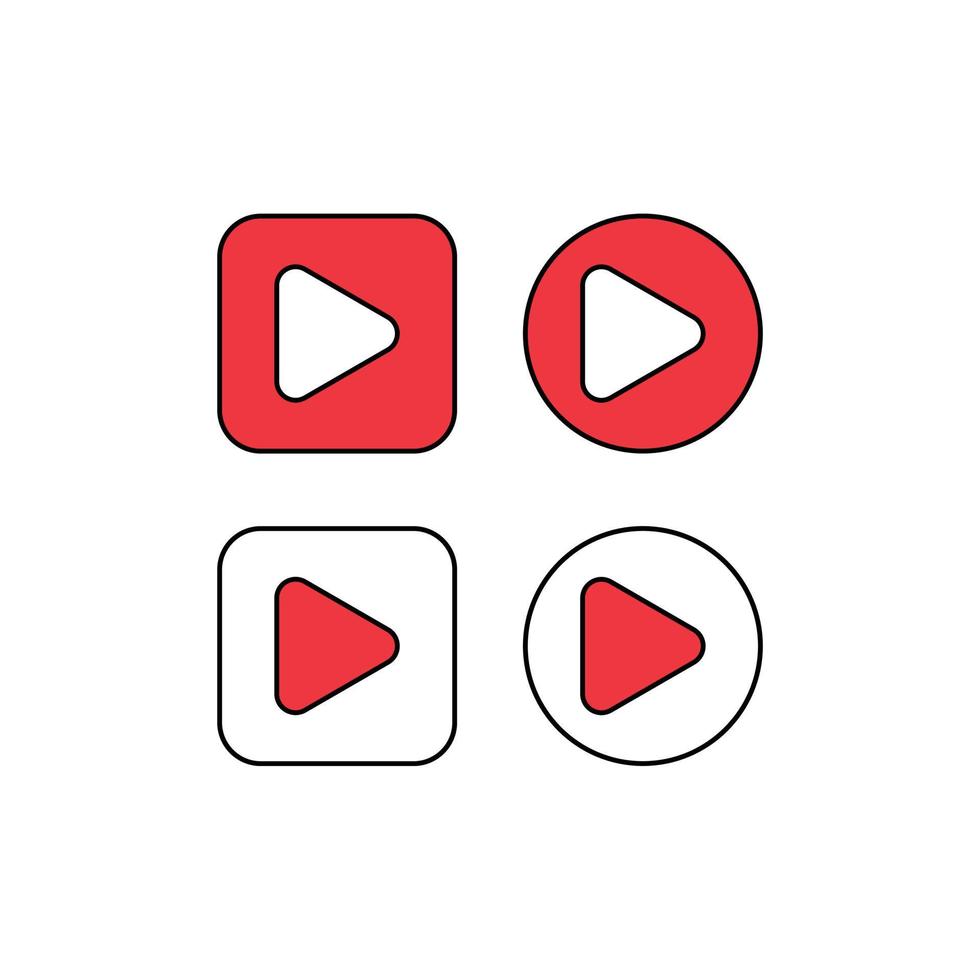 icono de vector botón de reproducción de youtube.